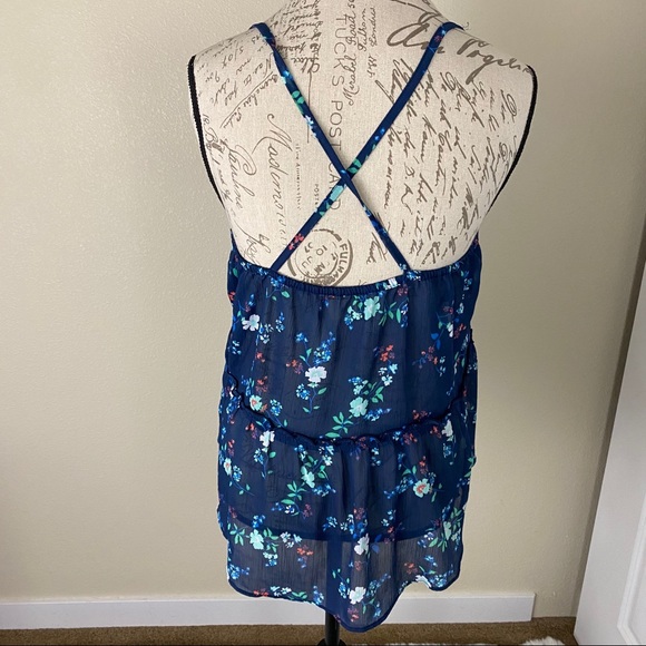 Hollister Sheer Tank Top Blouse With Cross Back - Picture 3 of 6
